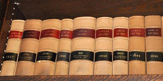 Closeup of Law Books in Original Conference Room