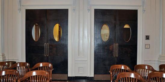 Double Doors at Back of Original Courtroom